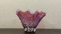 Vintage Rare Fenton Plum Opalescent Hobnail Glass Vase 5