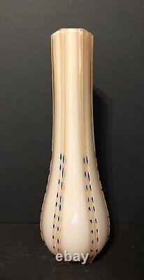Vintage Rose Pink Peach White Cased Glass Opaline Mid Century Vase Murano Italy