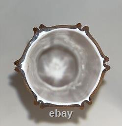 Vintage Rose Pink Peach White Cased Glass Opaline Mid Century Vase Murano Italy