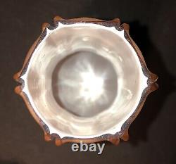 Vintage Rose Pink Peach White Cased Glass Opaline Mid Century Vase Murano Italy
