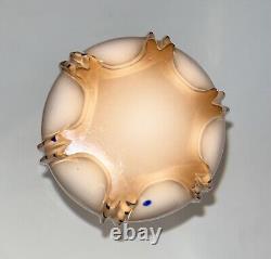 Vintage Rose Pink Peach White Cased Glass Opaline Mid Century Vase Murano Italy