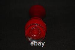 Vintage Ruby Red Italian Opaline Vase Cased 70s Empoli 26cm 10.2in