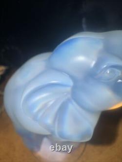 Vintage SABINO French 1930's Stylized Elephant Opalescent Art Deco Glass Statue