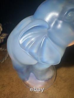 Vintage SABINO French 1930's Stylized Elephant Opalescent Art Deco Glass Statue