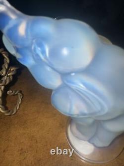 Vintage SABINO French 1930's Stylized Elephant Opalescent Art Deco Glass Statue