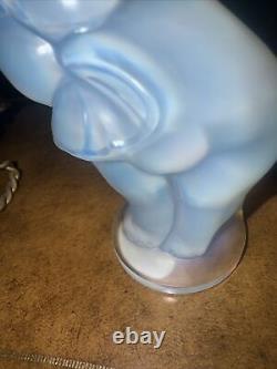 Vintage SABINO French 1930's Stylized Elephant Opalescent Art Deco Glass Statue