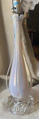 Vintage SEGUSO Murano Opaline Opalescent Venetian Glass Mid Century Modern Lamp