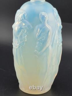 Vintage Sabino France Opalescent Art Glass Nude Gaite Nymph Perfume Bottle 1940s