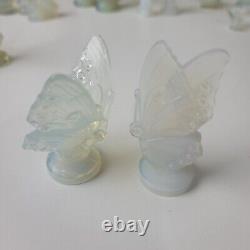 Vintage Sabino France Opalescent Art Glass Open and Closed Wing Butterfly 2.5