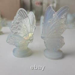 Vintage Sabino France Opalescent Art Glass Open and Closed Wing Butterfly 2.5
