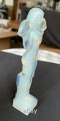 Vintage Sabino Glass Egyptian Pharaoh Cleopatra Design Opalescent French Mint