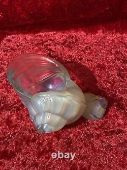 Vintage Sabino Snail Shell Opalescent Art Glass Singed & Stickered