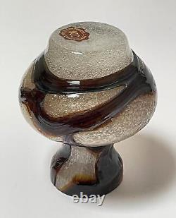 Vintage Spiegelau Germany Opalescent Strapped Foam Crystal Glass Vase Labeled