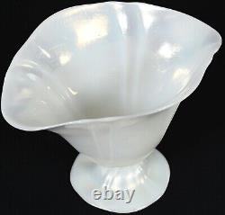 Vintage Steuben Art Glass-Opalescent Verre De Soie Grotesque Ovid Pedestal Vase