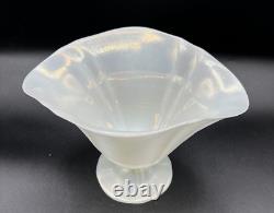 Vintage Steuben Art Glass-Opalescent Verre De Soie Grotesque Ovid Pedestal Vase