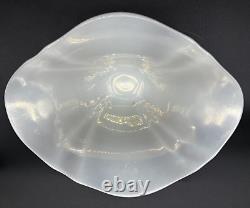 Vintage Steuben Art Glass-Opalescent Verre De Soie Grotesque Ovid Pedestal Vase