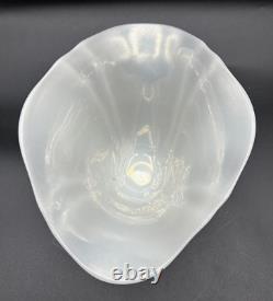 Vintage Steuben Art Glass-Opalescent Verre De Soie Grotesque Ovid Pedestal Vase