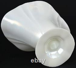 Vintage Steuben Art Glass-Opalescent Verre De Soie Grotesque Ovid Pedestal Vase