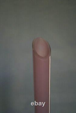 Vintage Tall Italian Pink Opaline Bud Stem Vase Italy 36cm 14in Opalescent Foot