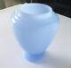 Vintage Vase Baccarat Opaline Agate Blue French Art Signed Collectible Rare