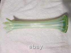 Vintage Vaseline Uranium Glass Opalescent Tall Vase