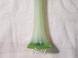 Vintage Vaseline Uranium Glass Opalescent Tall Vase