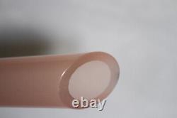 Vintage XL Tall Italian Pink Opaline Glass Vase Empoli Murano 47cm 18.5in MCM