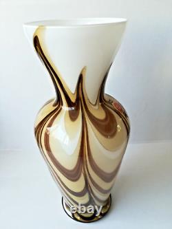Vintage multi- colored glass vase by carlo moretti for opaline florence italy