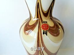 Vintage multi- colored glass vase by carlo moretti for opaline florence italy