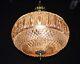 Vintage Original 1950s Mid-century Pendant Light Globe Shade All Brass Fittings
