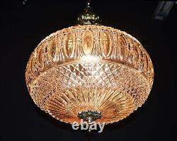 Vintage original 1950s mid-century pendant light globe shade all brass fittings