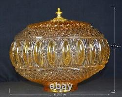 Vintage original 1950s mid-century pendant light globe shade all brass fittings