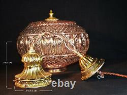 Vintage original 1950s mid-century pendant light globe shade all brass fittings