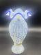 Vtg Fenton French Opalescent Rib Optic Hand Painted Signed'forget Me Not' Vase