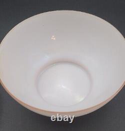 Vtg Italian Pink Opaline Cased Glass Covered Bowl with Applied Finial Glass Pear