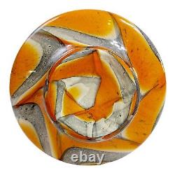 Vtg Mid Century Empoli V. B. Orange Gray Swirl Opaline Italy Pitcher Vase 12.5