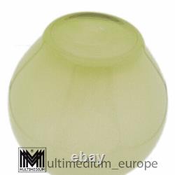 Vtg Murano Opaline Glass Vase Green Crafted Art Glass Green