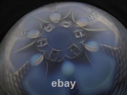 Vtg Opalescent Frosted Glass Bowl Signed Julien France Art Deco Serving RARE