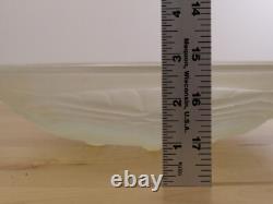 Vtg Opalescent Frosted Glass Bowl Signed Julien France Art Deco Serving RARE