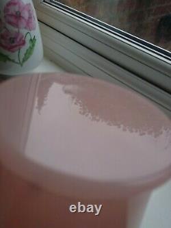 XXL Tall Pink Peach Opaline Alabaster Art Deco Glass Jug Vase Steuben Portieux