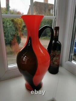 X Large Vintage Italian Empoli VB Opaline Art Glass Ewer C1960's