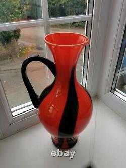 X Large Vintage Italian Empoli VB Opaline Art Glass Ewer C1960's