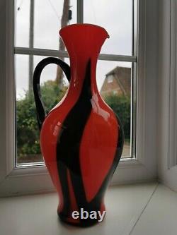 X Large Vintage Italian Empoli VB Opaline Art Glass Ewer C1960's