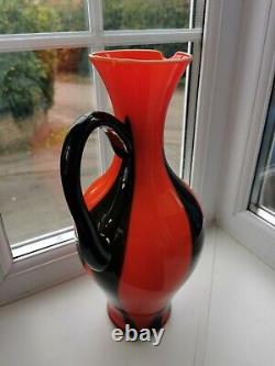 X Large Vintage Italian Empoli VB Opaline Art Glass Ewer C1960's