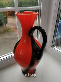 X Large Vintage Italian Empoli VB Opaline Art Glass Ewer C1960's