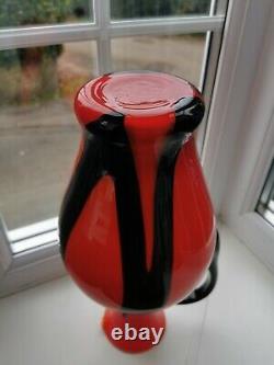 X Large Vintage Italian Empoli VB Opaline Art Glass Ewer C1960's