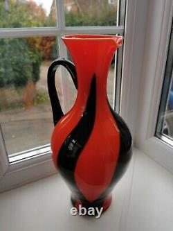 X Large Vintage Italian Empoli VB Opaline Art Glass Ewer C1960's