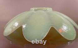 YALOS CASA MURANO Lime Green Opalescent Italian Art Glass Petal Bowl 13 1/2 D