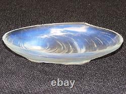 05d46 Ancien Poche Vide Art Déco en Verre Opalescent Signé VERNON SABINO Coquillage