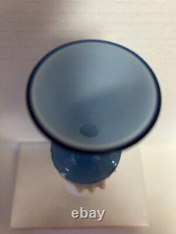 10,5 Véritable Vase à fleurs en verre d'art Opaline de Pierre Schneider en Français
